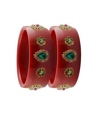 Red Stone Stud Acrylic Bangle with very extra size 2