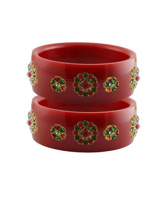 Red Stone Stud Acrylic Bangle with very extra size 1