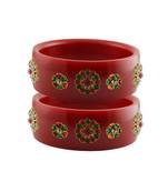 Red Stone Stud Acrylic Bangle with very extra size