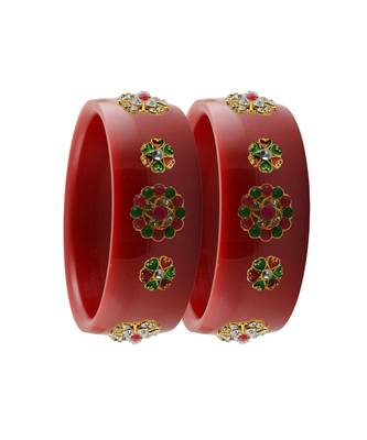 Red Stone Stud Acrylic Bangle with very extra size 2