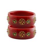 Red Stone Stud Acrylic Bangle with very extra size