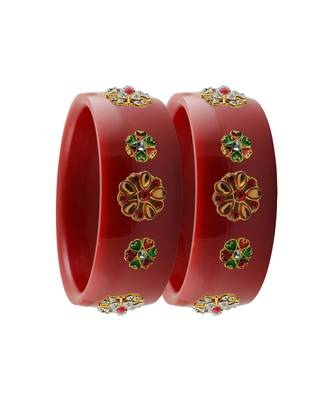 Red Stone Stud Acrylic Bangle with very extra size 2