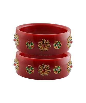 Red Stone Stud Acrylic Bangle with very extra size 1