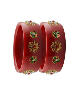 Red Stone Stud Acrylic Bangle with very extra size 2