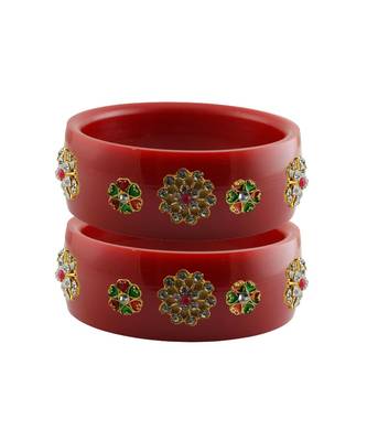 Red Stone Stud Acrylic Bangle with very extra size 1