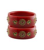 Red Stone Stud Acrylic Bangle with very extra size