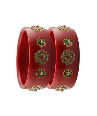 Red Stone Stud Acrylic Bangle with very extra size 2