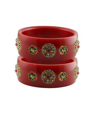 Red Stone Stud Acrylic Bangle with very extra size 1