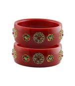 Red Stone Stud Acrylic Bangle with very extra size