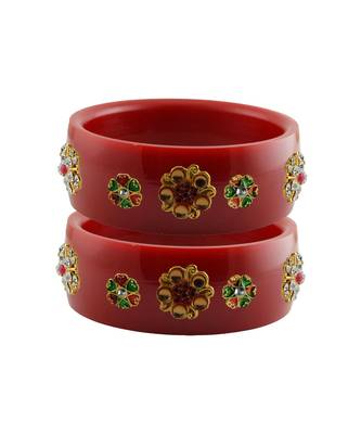 Red Stone Stud Acrylic Bangle with very extra size 1