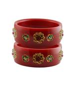 Red Stone Stud Acrylic Bangle with very extra size