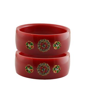 Red Stone Stud Acrylic Bangle with very extra size 1