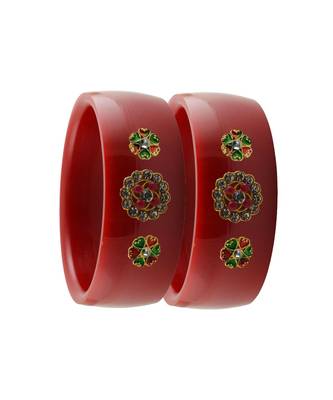 Red Stone Stud Acrylic Bangle with very extra size 2