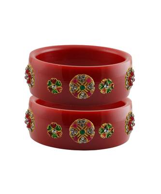 Red Stone Stud Acrylic Bangle with very extra size 1