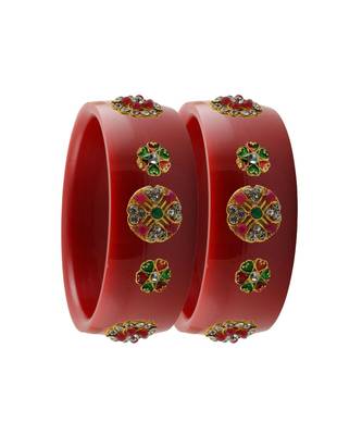 Red Stone Stud Acrylic Bangle with very extra size 2