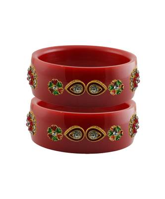 Red Stone Stud Acrylic Bangle with very extra size 1