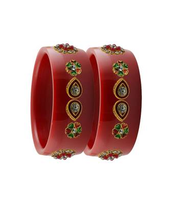Red Stone Stud Acrylic Bangle with very extra size 2