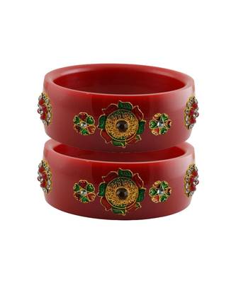 Red Stone Stud Acrylic Bangle with very extra size 1