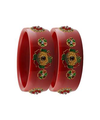 Red Stone Stud Acrylic Bangle with very extra size 2