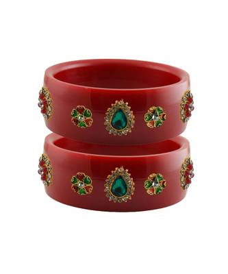 Red Stone Stud Acrylic Bangle with very extra size 1