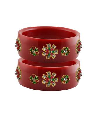 Red Stone Stud Acrylic Bangle with very extra size 1