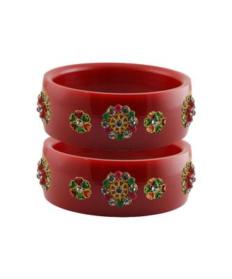 Red Stone Stud Acrylic Bangle with very extra size 1