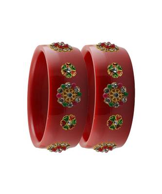 Red Stone Stud Acrylic Bangle with very extra size 2