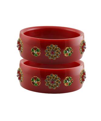 Red Stone Stud Acrylic Bangle with very extra size 1