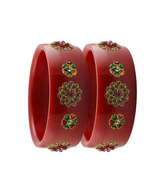 Red Stone Stud Acrylic Bangle with very extra size 2