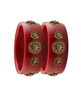Red Stone Stud Acrylic Bangle with very extra size 2