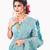 Sky blue plain chiffon saree with blouse
