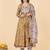 Yellow Hand Work Cotton Anarkali Stitched Kurta Pant With Dupatta