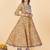 Yellow Hand Work Cotton Anarkali Stitched Kurta Pant With Dupatta