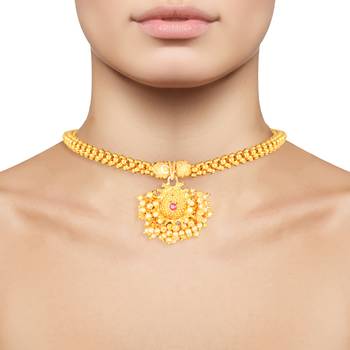 Traditional Maharashtrian Thusi (chokar) necklace for women and girls 2