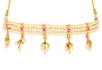 Traditional Maharashrian Pearl Collection Thusi (chokar) Necklace for Women and Grils  1
