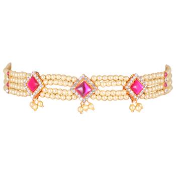 Traditional Maharashrian Pearl Collection Thusi (chokar) Necklace for Women and Grils  1