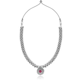 Traditional Oxidised Maharashtrian Thusi (chokar) necklace for women and girls 1