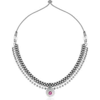 Traditional Oxidised Maharashtrian Thusi (chokar) necklace for women and girls 1