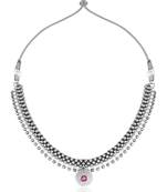 Traditional Oxidised Maharashtrian Thusi (chokar) necklace for women and girls