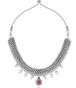 Traditional Oxidised Maharashtrian Thusi (chokar) necklace for women and girls