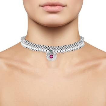 Traditional Oxidised Maharashtrian Thusi (chokar) necklace for women and girls 2
