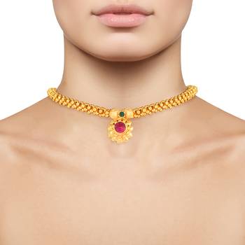 Traditional Maharashtrian Thusi (chokar) necklace for women and girls 2