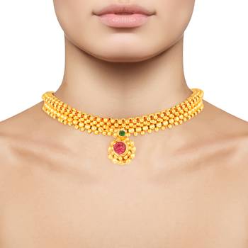 Traditional Maharashtrian Thusi (chokar) necklace for women and girls 2