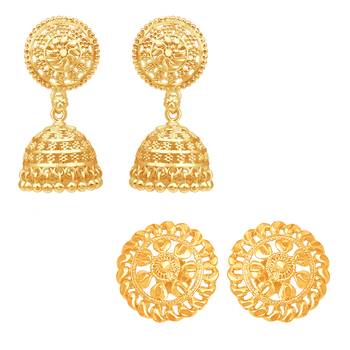 South Indian Traditional Jhumki Earring with Stud Earring Combo for Women and Girls 1