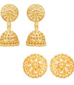 South Indian Traditional Jhumki Earring with Stud Earring Combo for Women and Girls