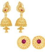 South Indian Traditional Jhumki Earring with Stud Earring Combo for Women and Girls