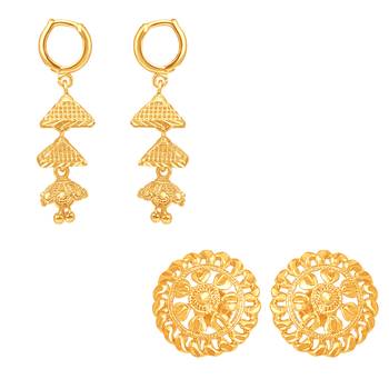 South Indian Traditional Jhumki Earring with Stud Earring Combo for Women and Girls 1