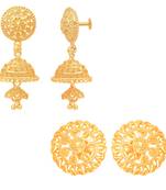 South Indian Traditional Jhumki Earring with Stud Earring Combo for Women and Girls