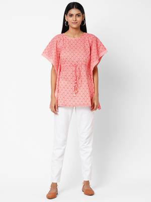 Pink printed cotton tunics 1