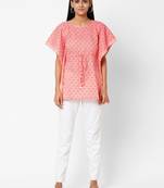 Pink printed cotton tunics